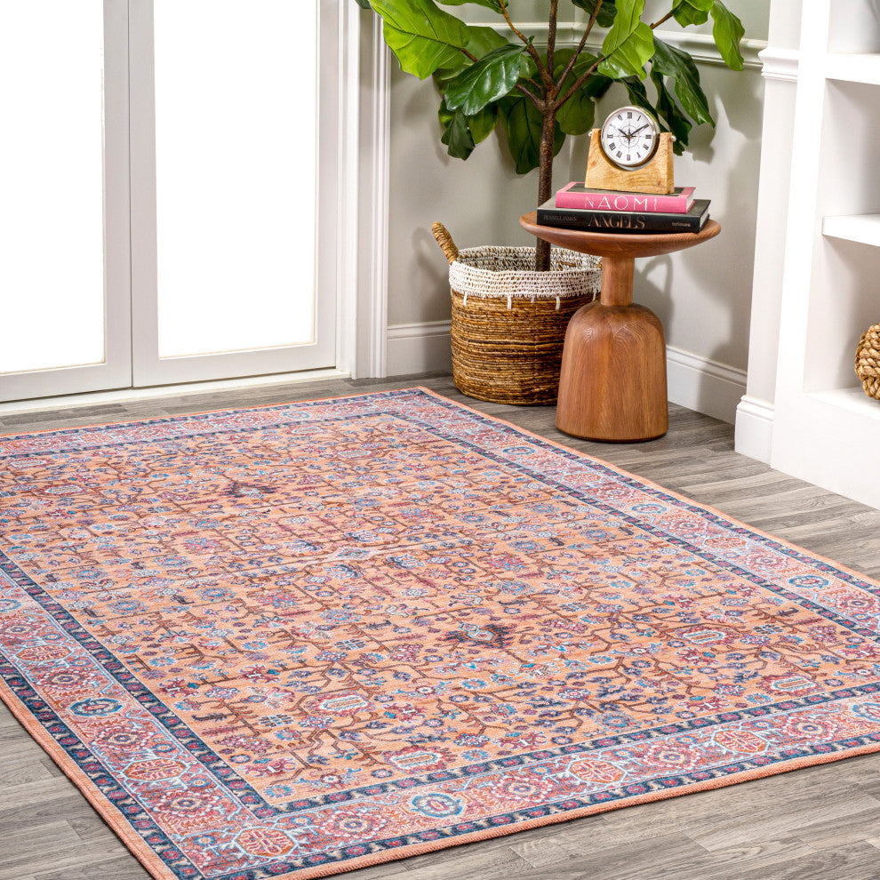 Kemer All-Over Persian Machine Washable Indoor Multi Area Rug, Multi, 8 X 10