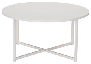 Jamestown Round Coffee Table Scandinavian White and White Metal