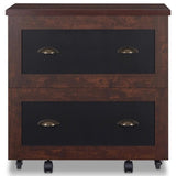 Furniture of America Waterford Wood 2-Drawer File Cabinet in Vintage Walnut