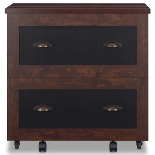 Furniture of America Waterford Wood 2-Drawer File Cabinet in Vintage Walnut