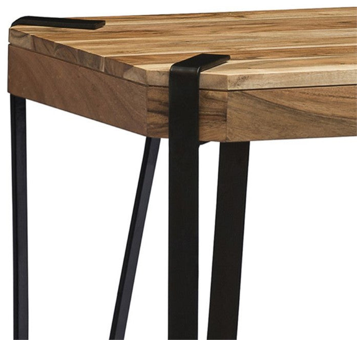 Ryegate Natural Live Edge Solid Wood With Metal End Table, Natural