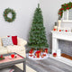7' Wisconsin Slim Snow Tip Pine Faux Christmas Tree With 400 Clear LED Lights