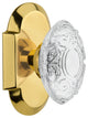 Cottage Plate Double Dummy Crystal Victorian Knob, Polished Brass, COTCVI