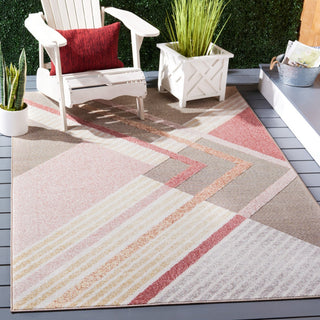 Safavieh Sarasota Collection SAR102 Indoor-Outdoor Rug, Pink/Brown, 4'5"x6'5"