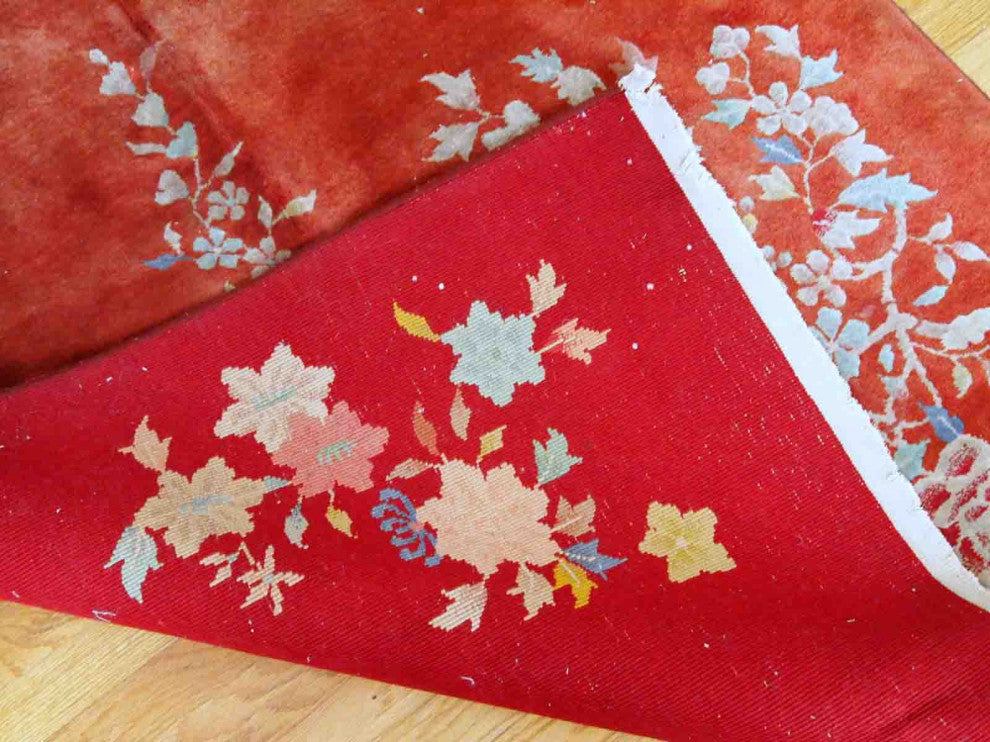 Handmade Antique Art Deco Chinese Rug, 4.1'x6.4', 125cmx195cm 1920s