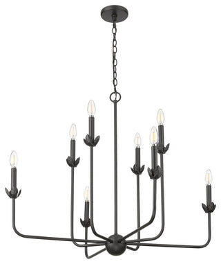 8 Light 33.625 in. Matte Black Chandelier