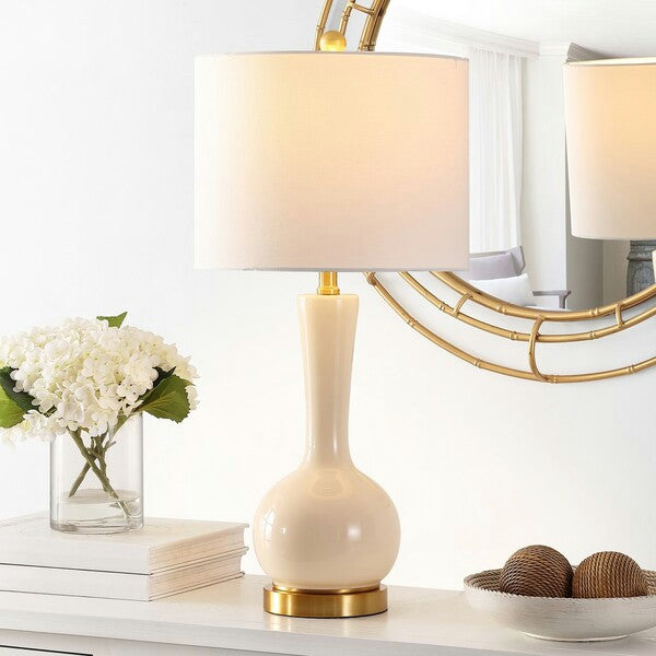 Safavieh Gaetna Glass Table Lamp Ivory