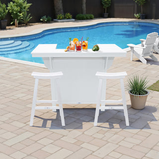 LuXeo Bailey-Cabo Serving Counter 3-Piece Set, White