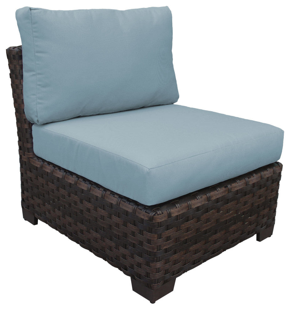 kathy ireland River Brook 5 Piece Wicker Patio Furniture Set, Tranquil