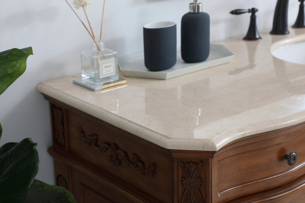 60" Single Bathroom Vanity, Teak
