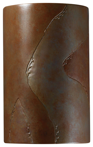Ambiance,Cylinder, Open Top/Bottom, Wall Sconce, Tierra Red
