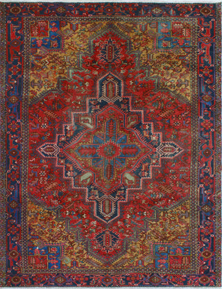 Fine Vintage Heriz Masamba Red/Navy Rug, 7'5 x 9'11