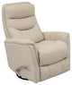 Bowery Hill Leather Manual Swivel Glider Recliner in Ivory Finish