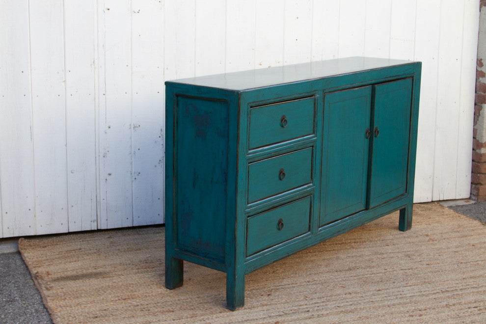 Asian Celadon Blue Credenza