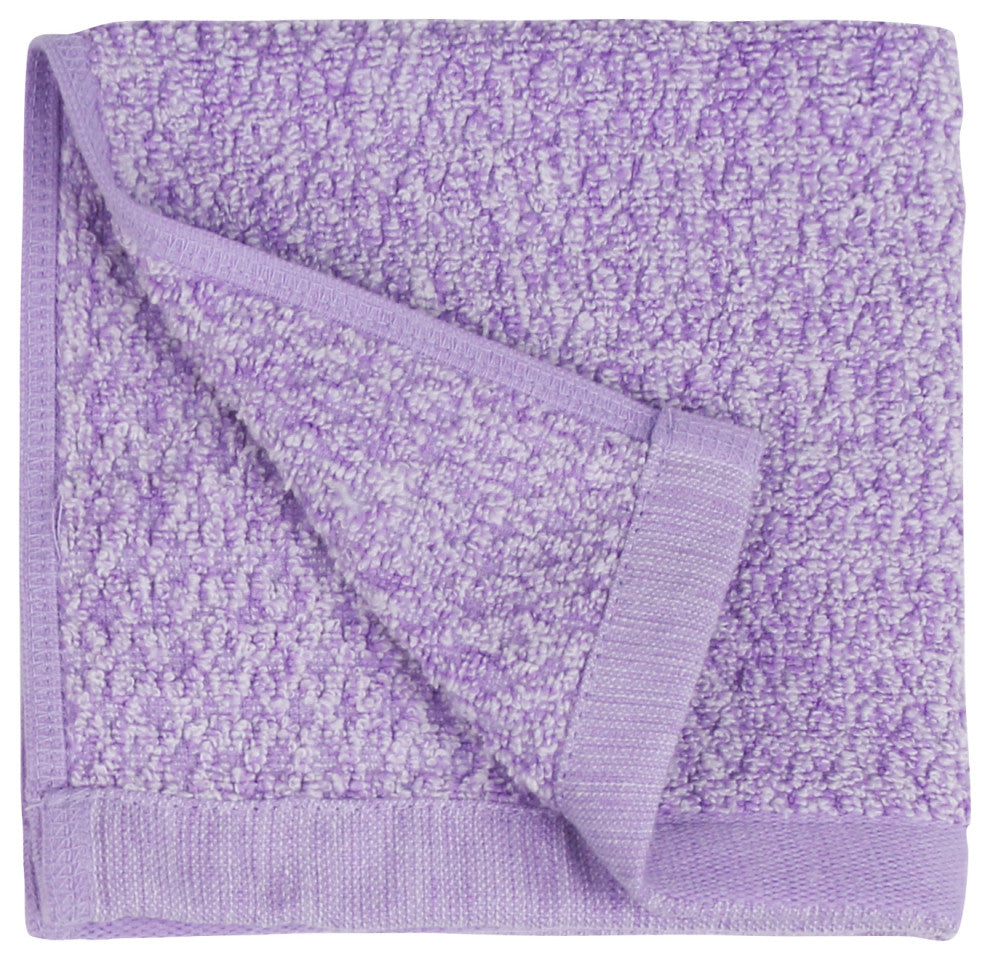 Everplush Diamond Jacquard Washcloth Towel Set, Pack of 6, Lavender