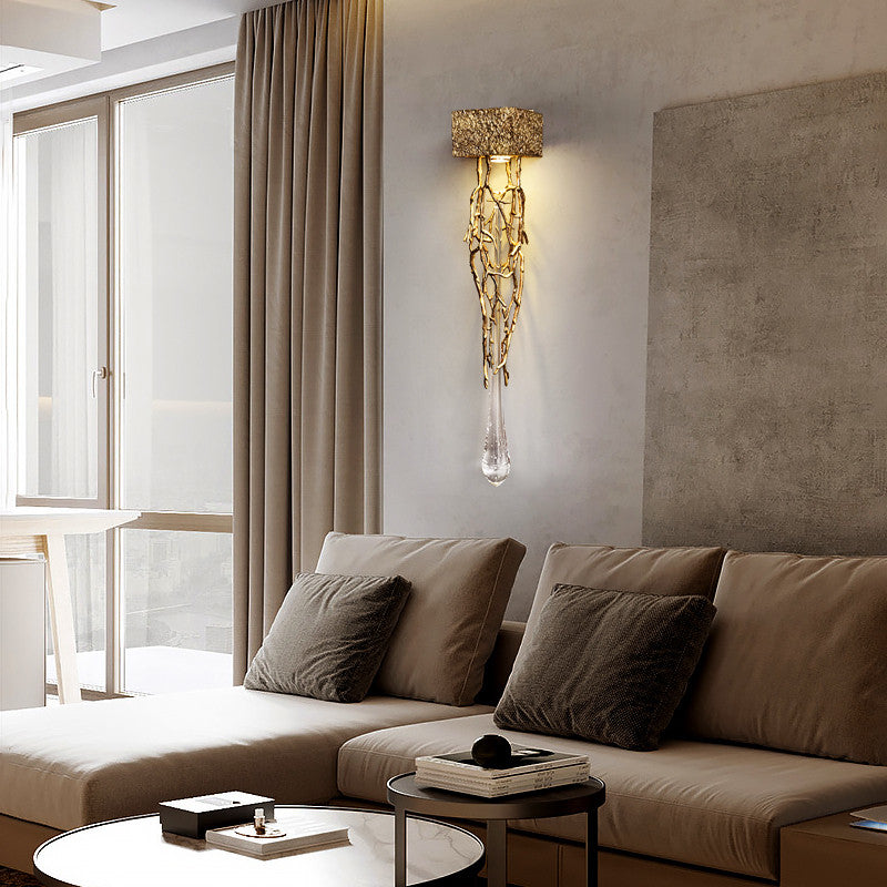 Jumilla | Creative LED Crystal Copper Wall Lamp, Copper, Warm Light
