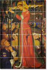 Dante Gabriel Rossetti Mythology Painting Ceramic Tile Mural #13, 32"x48"