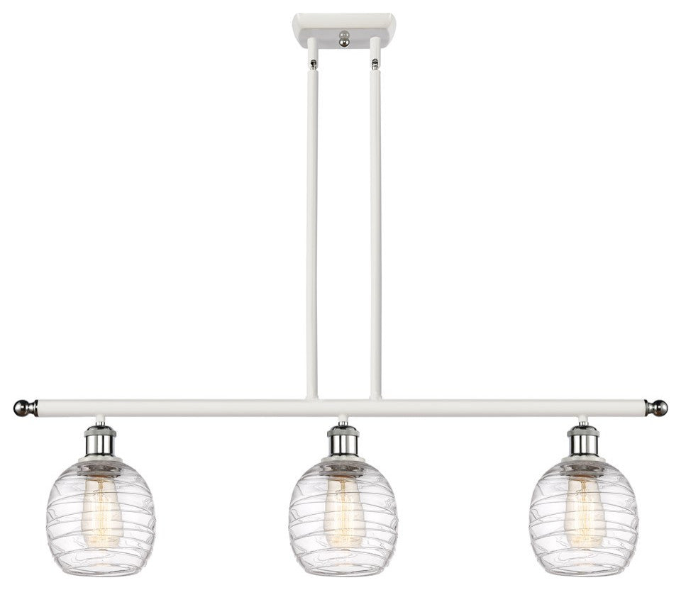 Innovations 516-3I-WPC-G1013-LED 3-Light Island Light, White, Polished Chrome