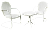 Griffith 3-Piece Metal Outdoor Conversation Seating Set, White