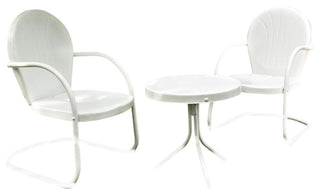 Griffith 3-Piece Metal Outdoor Conversation Seating Set, White