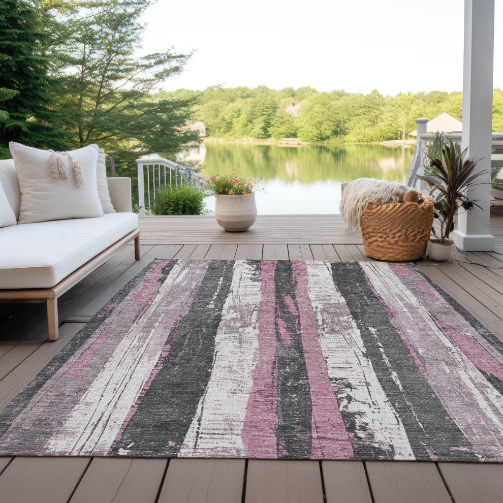 Machine Washable Indoor/Outdoor Chantille ACN1872 Blush 5' x 7'6" Rug