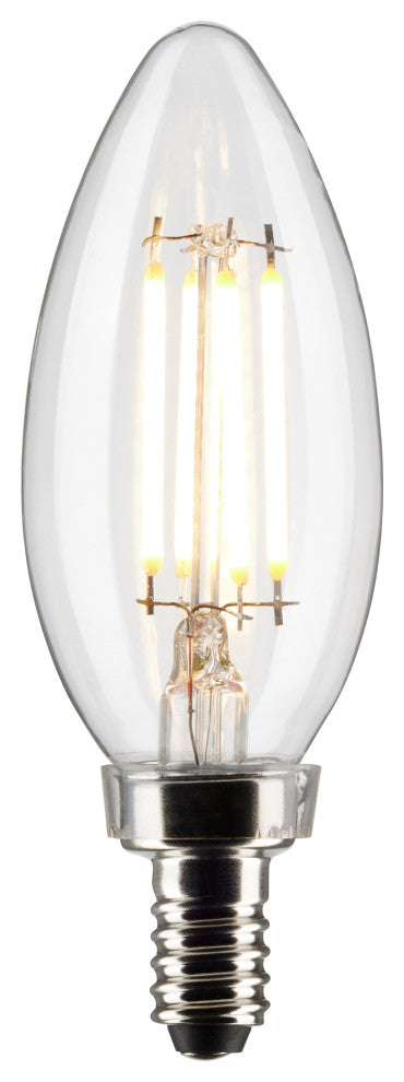 4W B11 LED, Clear, Candelabra Base, 3000K, 350 Lumens, 120V, 2-Pack