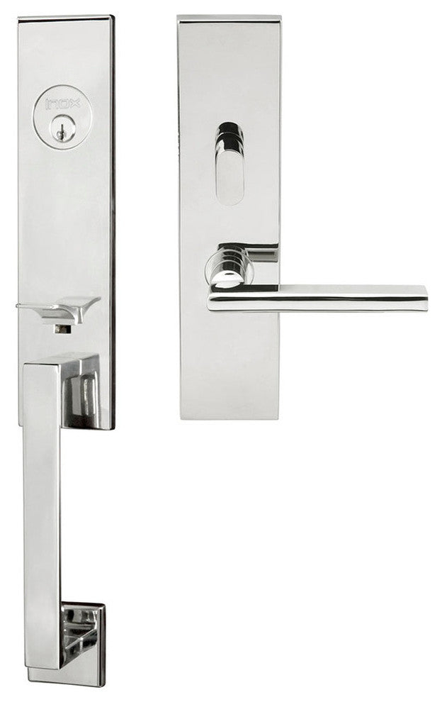 Sunrise Lever, Mortise Entry Handleset, RHR, Polished Stainless Steel