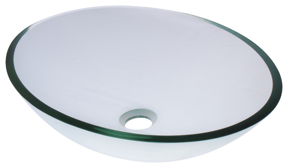 Ovale Clear Tempered Glass Vessel Bathroom Sink