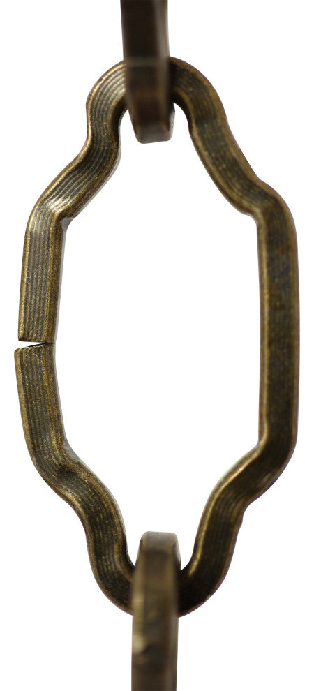 RCH Hardware Steel Cathedral Chandelier Chain, 2 Sizes, 3', Antique Brass, U45