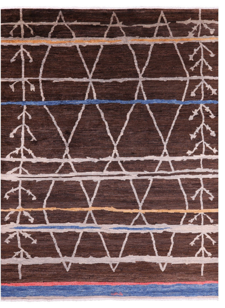 Moroccan Hand Knotted Wool Rug 9' 1" X 11' 9" Q6508