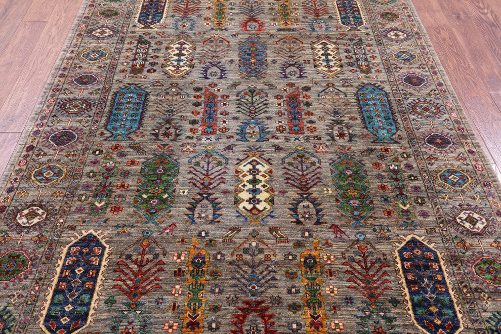 5' 9" X 8' 1" Fine Turkmen Ersari Hand-Knotted Rug - Q12218