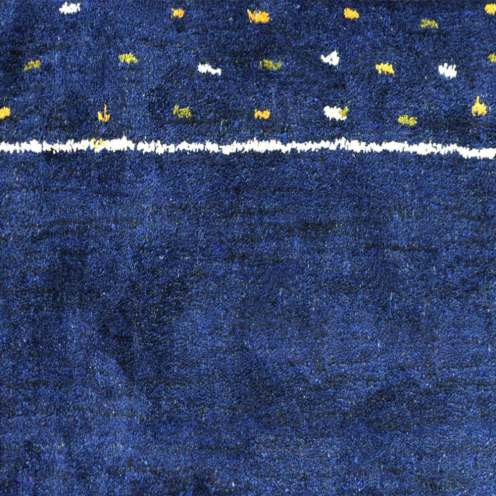 HAND KNOTTED LOOM SILK ECO-FRIENDLY AREA RUG-6'x9',Rectangle,Blue,Contemporary