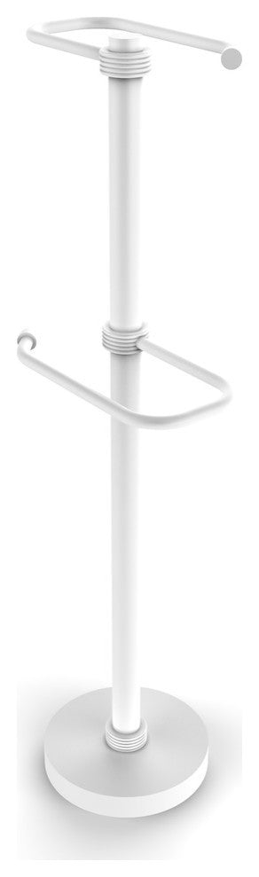Free Standing Two Roll Toilet Tissue Stand, Matte White