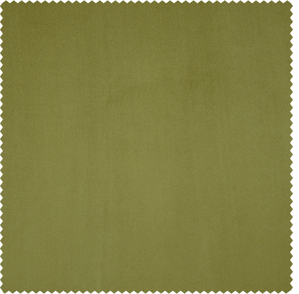 Signature Plush Velvet Blackout Curtain Single Panel, Jalapeno Green, 50wx96l