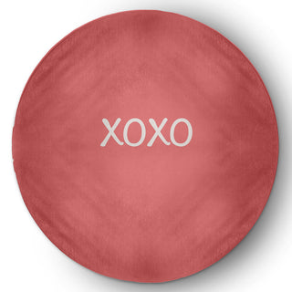 XOXO Valentines Chenille Rug, Coral, 5' Round