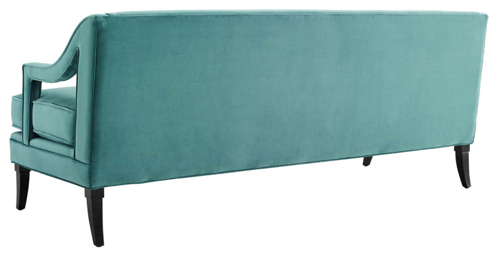 Armchair and Sofa Set, Set of 3, Velvet, Teal Blue, Modern, Lounge Hospitality
