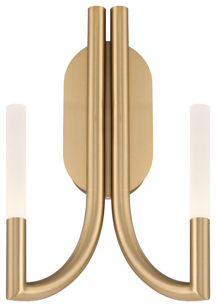 Olette, Wall Sconce, 2-Light, 17", Gold, Frosted Acrylic