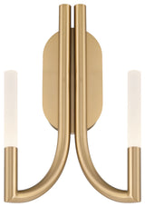 Olette, Wall Sconce, 2-Light, 17", Gold, Frosted Acrylic