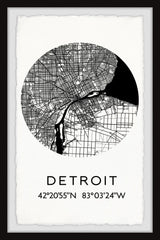 "Detroit Coordinates" Framed Painting Print, 16x24
