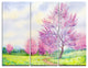 "Purple Spring Landscape" Glossy Metal Wall Art, 3 Panels, 36"x28"