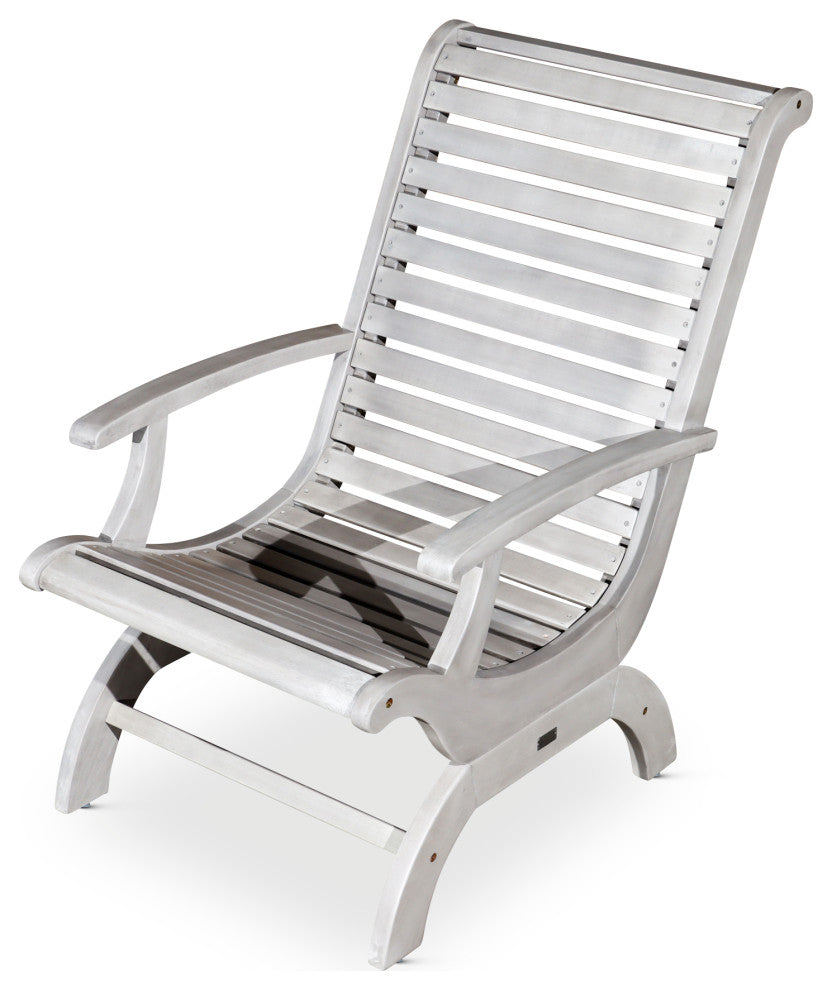 DTY Outdoor Living Aspen Eucalyptus Plantation Chair, Silver Gray