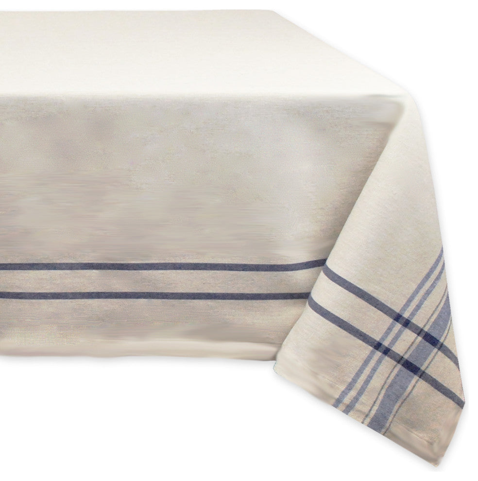 DII Nautical Blue French Stripe Tablecloth 60"x84"