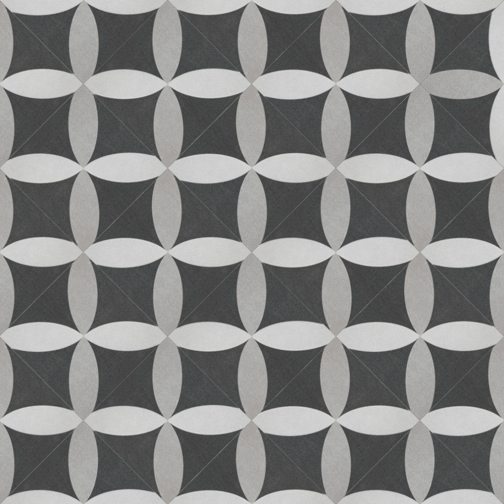 Twenties Mini Ceramic Floor and Wall Tile, Petal