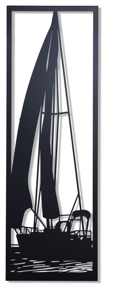 Shadows of a Sailboat I, Water Metal Wall Decor