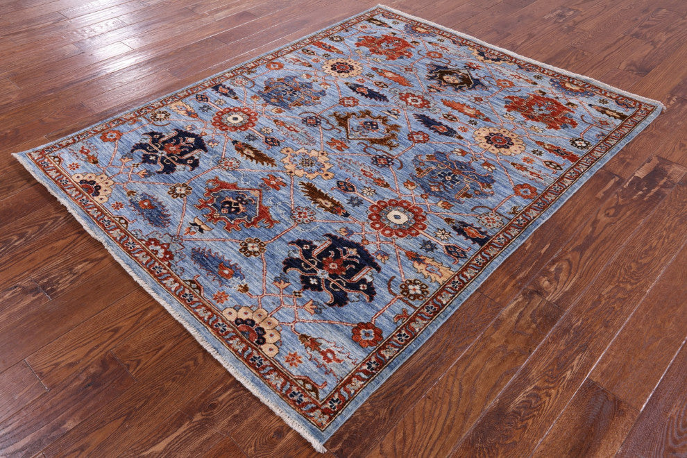 Persian Fine Serapi Hand-Knotted Wool Rug 4' 10" X 6' 4" - Q12905