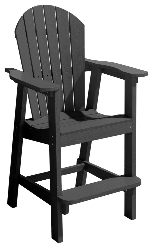 Rustic Adirondack Chairs Outdoor BarStools with Hight Back Design, Black