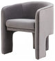 28" Contemporary Dark Gray Velvet Three Legged Chair