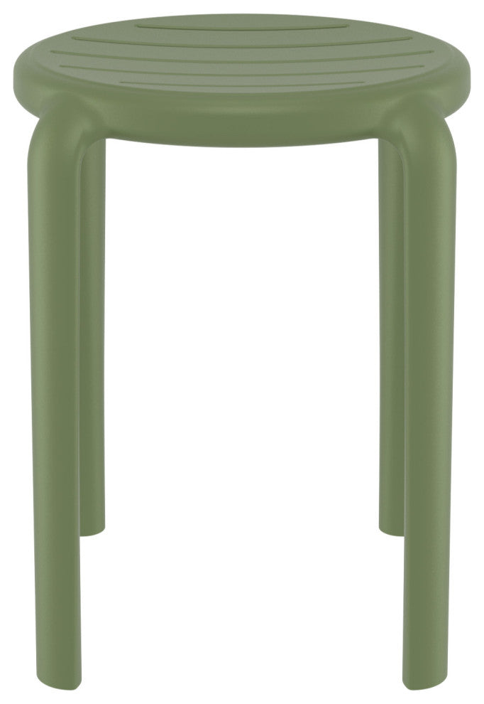 Tom Resin Dining Stool, Set of 2, Black, Olive Green