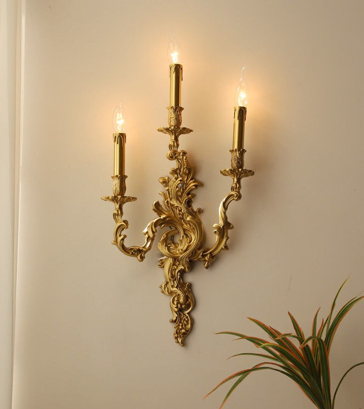 Luxury Wall Lamp in the Classic French Style, Living Room, Bedroom, 3 Lights