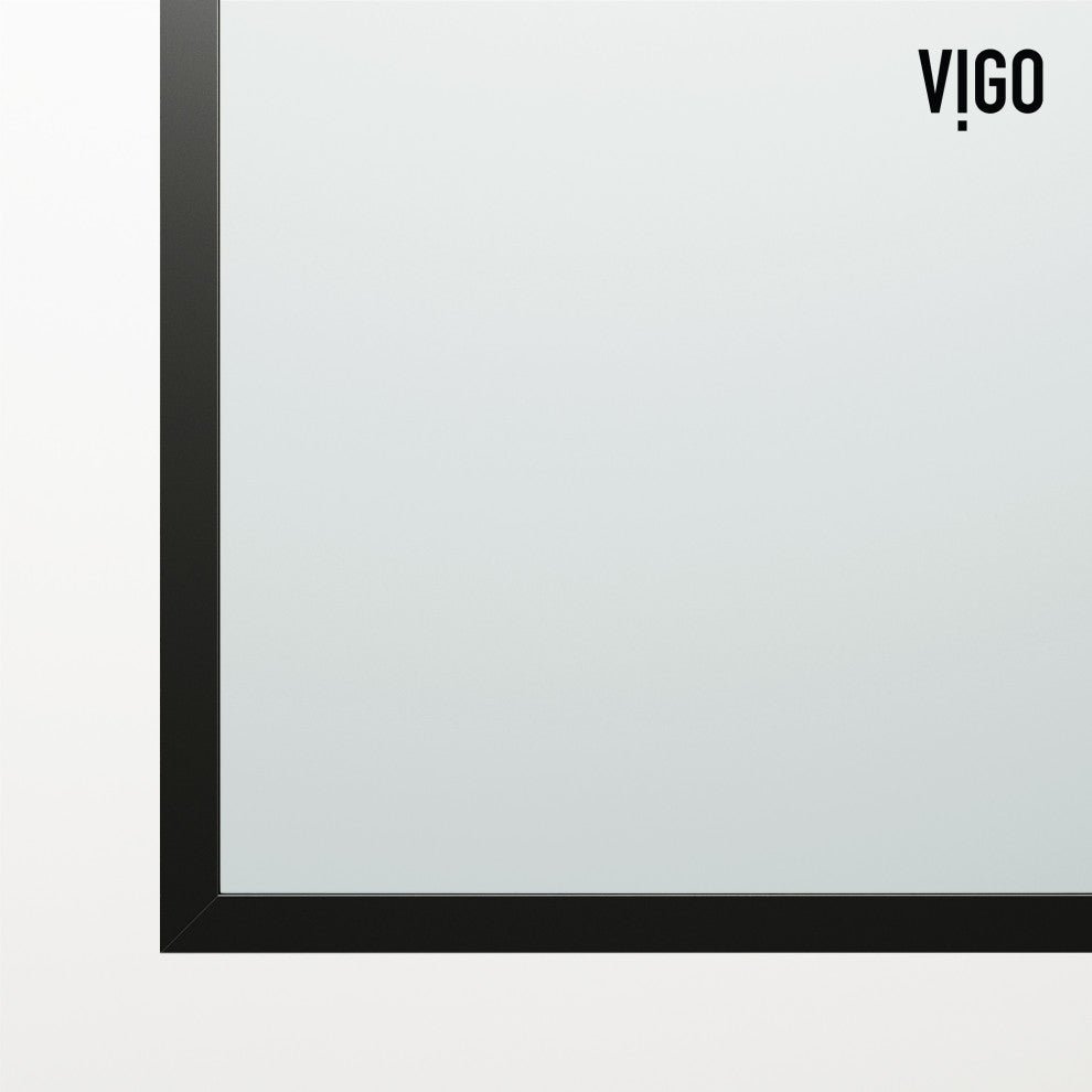 VIGO Meridian Framed Fixed, Matte Black, Tub Screen, 34" W X 62" H, Clear Glass
